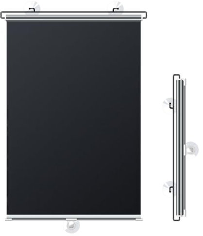 50x125cm Suction Cup Roller Blinds,Black Blackout Roller Blinds,Thermal Insulation and Sun Protection Privacy Screens, for Balconies/Kitchen/Bathroom No Drilling Required