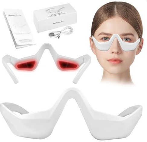 Under Eye Red Light Therapys,Anti-Aging Eye Beauty Massage Tool,Micro-Current 3D Vibration Eye Massager for Reduce Dark Circles Puffiness Wrinkles Relax Eye,Under Eye Red Light Therapys