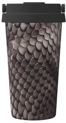 Bicchiere classico con coperchio e manico, 500 ml, in acciaio inox, per bevande calde e fredde, isolamento a doppia parete, riutilizzabile, regalo di compleanno