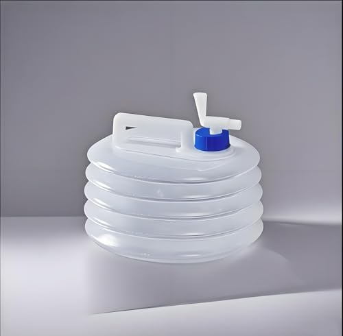 LJYING 5L Collapsible Water Container with Tap Folding Water Bucket Carrier | Foldable BPA-Free Portable Water Storage Jug for Camping, Hiking, Caravans, Picnic, BBQ & Outdoor Travel (5L)