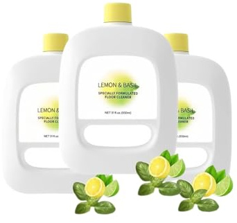 Lot de 3 solutions nettoyantes for sols au parfum citron, 930 ml chacune, compatibles avec les robots serpillières Narwal Freo/Freo X Ultra/J1/J2/J3/J4/J5/S1/S2
