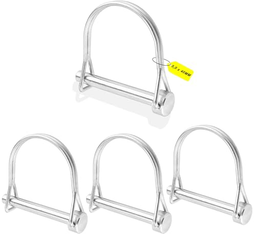 Goupilles pliantes tubulaires 4 pièces, goupille d'embrayage en forme de D, boulons de sécurité en acier à ressort, Goupille de sécurité 5 x 40 mm, avec goupille de sécurité à fermeture d'encliquetage