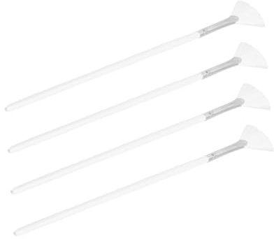 Alipis Conjunto de 4 Pinceles de Abanico para Maquillaje, Brochas de Madera y Nylon Fáciles de Limpiar para Aplicar Crema y Cuidado Facial