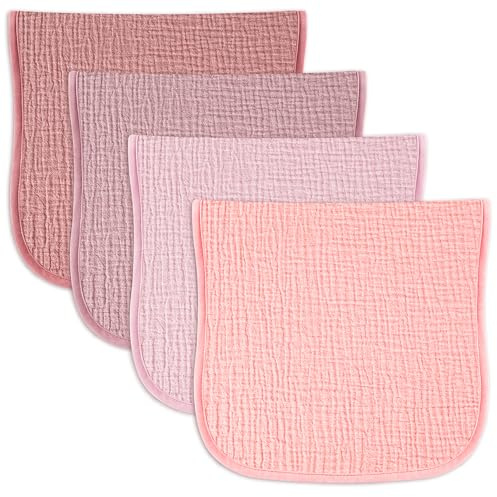 Salviette in mussola, ultra morbide e assorbenti, riutilizzabili, per bambini e ragazze, indispensabili per neonati per sbavare e fare agricoltura (rosa)
