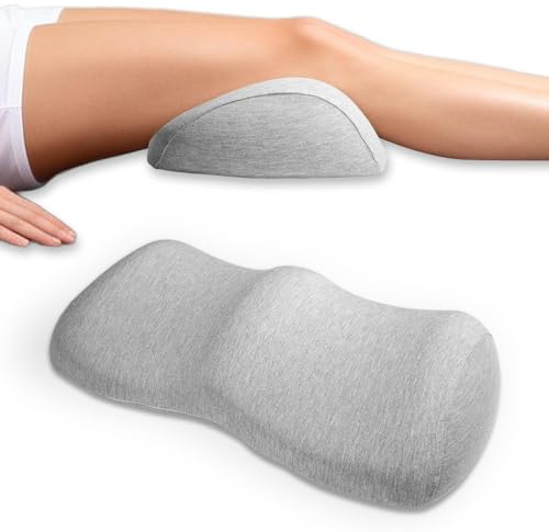 Solinorex Almohada para Piernas Dormir Ergonómica de Color Gris Claro - Espuma de Memoria Cojin Piernas Elevación, para Alivio de Rodillas