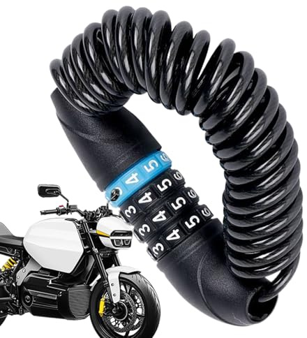Antivol pour casque - Câble rétractable à 4 chiffres - Verrou de sécurité antivol pour moteur et conduite - Accessoire universel de 122 cm - Pour casques, bagages, poussettes
