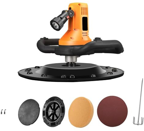 Lijadora de pared de 2880W, lijadora para paredes de yeso de 280-2800rpm, luz LED, accesorio mezclador,lijadora de paredes con 1-6velocidades variables,lijado grueso/fino