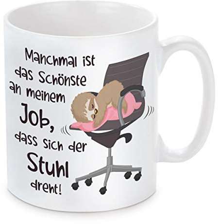 Tasse mit Motiv Modell: Das Schönste an meinem Job (Faultier rosa)