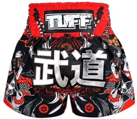 Tuff Sport Muay Thai-Shorts, Box-Shorts, traditionelle Stile, MMA, Workout, Kickboxen, Tuf-ms660-blk, Groß