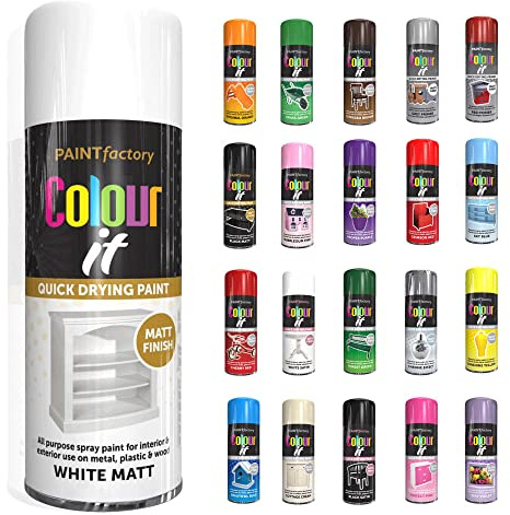 SCHNAZZ 1 x All Purpose White Matt Aerosol Spray Paint 400ml Fast Dry, Quick Drying Spray and Excellent Coverage for Wood, Metal, Plastic, Glass and More