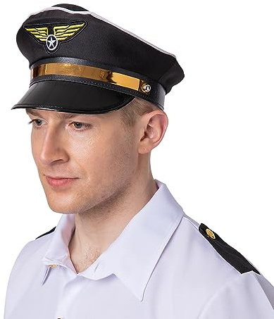 Wicked Costumes Adult Airline Pilot Cap Fancy Dress Hat Accessory