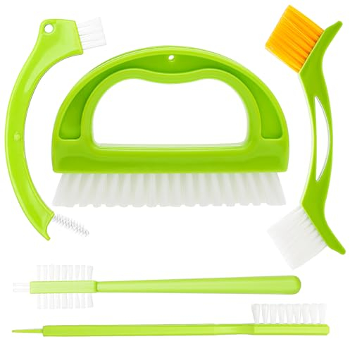 LFBEST 5 in-1 Fugenreiniger, Fugenreinigungsbürste Kit für Bad Küchen und Haushalt,Fugen und Spaltreinigungsbürste Keramikfliese Reinigungsbürste für Duschen Böden Bad und Küche