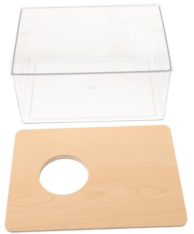 Housoutil Hamster Sand Bath Box Clear Acrylic Hamster Bathroom Tray for Chinchilla Guinea Pig and Gerbils 7.87 X 6.10 X 3.94 in Small Pet Bath Container