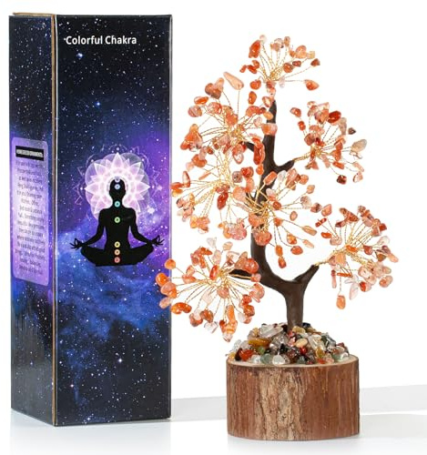 XIANNVXI Carnelian Crystal Tree Red Agate Carnelian Tree of Life Red Ornaments Decorations Money Tree Xmas Gifts