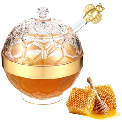 Biluer Bocaux à Miel 500 g Avec Couvercle Pot à miel Distributeur De Miel Pot De Miel Pot Miel Pot a Miel