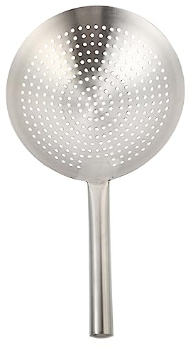 Hoement Dicker Edelstahl Löffelsieb mit Hoher Hitzebeständigkeit und Sicherem Design für Tägliche Nutzung zum Abseihen von Fleisch und Pommes in Silber