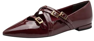 Tamaris Ballerines à lanières pour Femme 1-22160-45 Merlot Brevet 40 EU, Brevet Merlot, 40 EU