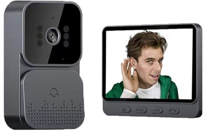TKMARS Videoklingel WLAN Klingel mit Kamera Kabellos mit Show Bildschirm,Videosprechanlage,Nachtsicht,6 Klingeltöne