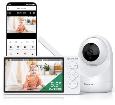 Sebikam Vigilabebés con Cámara 5,5 2K 3MP HD, FHSS y WiFi con App