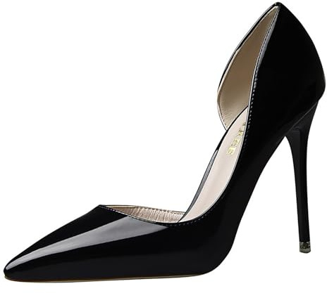 Escarpins À Talons Hauts De 10 Cm pour Femmes, Chaussures À Talons Aiguilles À Bout Pointu Et Fermé, Chaussures De Soirée pour Mariée Et Invitée De Mariage