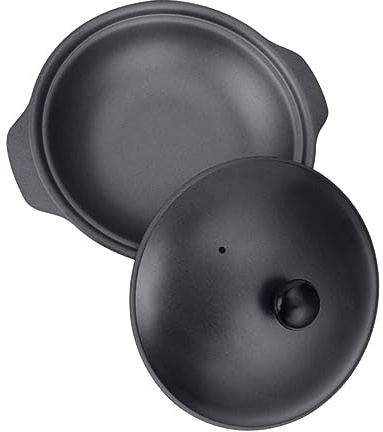 iplusmile Cazuela de Hierro Fundido con Tapa de Olla Antiadherente para Cocina para Guisos Estofados y Sopas Sartén Resistente con Diseño Ergonómico y Distribución Uniforme del Calor