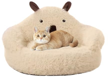Lit Caverne pour Chat - Tunnel de Maison avec Nid Amovible | Lit Douillet pour Chaton d'Intérieur,pour Extérieur Noël Hiver Sommeil Dehors Maison Voyage Chambre