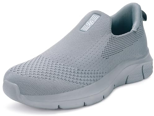 Zapatillas Sin Cordones Hombre Zapatillas Casual para Mujer,Gris,44EU