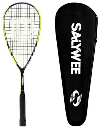 Racchetta da Squash con Telaio in Fibra di Carbonio, Racchetta Multifunzionale a Forma di Goccia, Ideale per Allenamento, All'aperto E in, Giallo