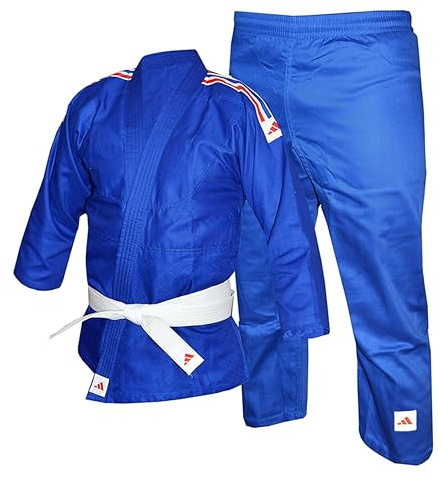 adidas Judo Gi Blau 250g 167 Kinder Uniform Weiß 250 g GB Streifen Anzug 110 120 130 140 150 160
