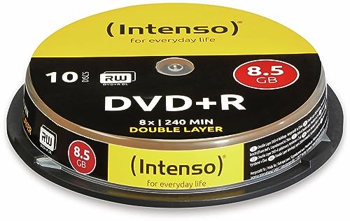 Intenso DVD+R 8; 5GB; 08X; Double LAYERR; Cake Box 10