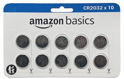Amazon Basics CR2032 Lithium-Knopfzellenbatterie, langanhaltende Leistung, frei von Quecksilber, 3 V, 10 Stück