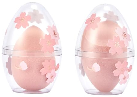 2 Pcs Makeup Sponge Cosmetic Egg Makeup Sponge Blender Beauty Sponge Applicator With Case for Liquid Cream Foundation Loose Setting Powder