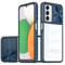 Compatible with Samsung M13 Phone Case Clear, Ultra Thin Samsung Galaxy M13 Case with Slide Cover Camera Lens Protector Silicone Shockproof Transparent Protective Case (Navy blue)