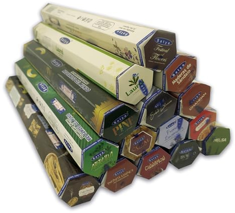 LAMARE Satya Räucherstäbchen – Sortiment von 15 Düften – Aromatherapie – Meditation – Spiritualität – natürlich und ökologisch