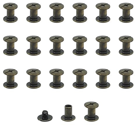 JJWNMLL 20 Sets Chicago Screw Posts,M5*8mm Rivet Binding Screws Bronze | Metal Chicago Rivet Replacement Repair for Bags, Collar, Harness, Luggage, Purse, Dog Lead, Backpack, Belt