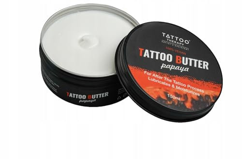Tattoo Therapy ® - Papaye Tattoo Beurre 150 ml – Crème de Tatouage Beurre 100% Naturelle Hypoallergénique – Beurre de Tatouage Vegan