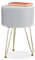 Relaxdays Hocker Samt, Haarnadelbeine, gepolsterter Sitzhocker, H x D: 45 x 29 cm, Couchhocker Wohnzimmer, grau/Gold