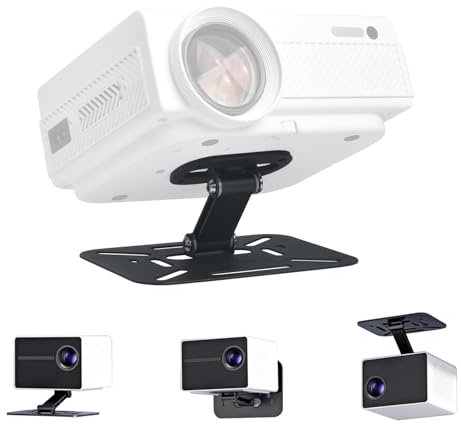 YushengTai Beamer Halterung, Mini Beamer Ständer, Projektor Halterung für Wall Ceiling Mount, Projector Stand mit 1/4 Zoll Universal Schraubschnittstelle, 360° Drehbar Projektorhalter, Schwarz