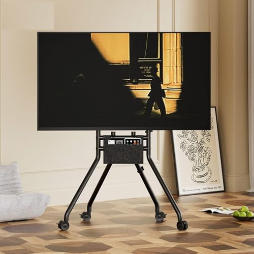 Soporte de Suelo para TV LCD - Colgador de TVs - Carro móvil con Ruedas para televisores LED OLED de Pantalla Plana y Curva de 50 a 100 Pulgadas(Black)