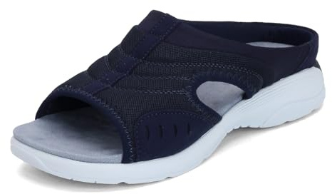 Easy Spirit Women's Traciee 2 Slide Sandal, Blue 401, 8 Wide