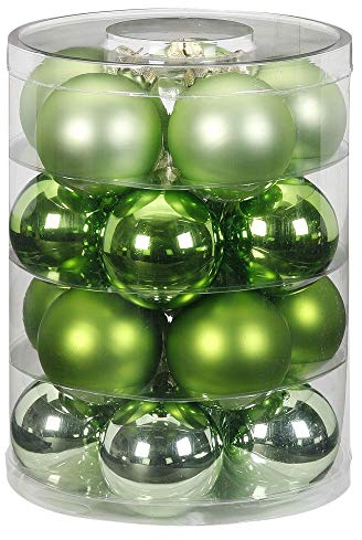 MAGIC Weihnachtskugeln Glas 6cm 20 STK. Christbaumkugeln Farbe: Sparkling Nature - grün hellgrün