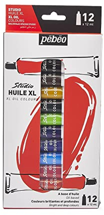 Pébéo – Huile XL Studio - Set de Peinture Huile Haute Qualité pour Artistes Professionnels et Peintres Amateurs – 12 Tubes de 12 ml