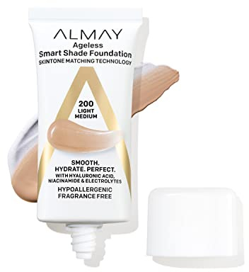 Almay Smart Shade Ageless Anti-Aging Face Foundation Smart Makeup with Hyaluronic Acid