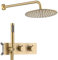 BEITH Set Doccia a Incasso, 8in/10in/12in Oro Spazzolato Sistema Doccia, Colonna Doccia con Tondo Girevole Soffione in Acciaio Inox 304, Corpo in Ottone, Autopulente