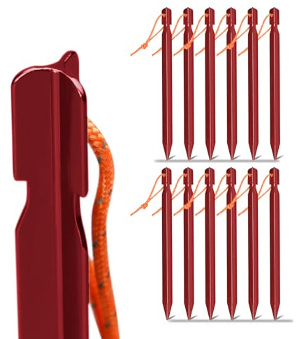 Grassman Zeltheringe Aluminium Legierung, Heringe Camping Ultralight Heavy Duty, Heringe Erdnägel Stabil mit Transporttasche/Reflektierende Seil für Outdoor-Camping, Reisen, Wandern, Strand, Robust