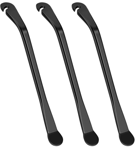 Ghazpmuk 3 Stück Reifenheber Fahrrad, Fahrrad Reifenheber, Metall Reifenheber, Fahrradreifen Reparatur Werkzeug, Montierhebel Fahrrad Reifen, Hebelwerkzeug für Die Reparatur Von Fahrradreifen, Schwarz