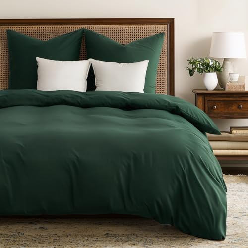 WohlNest Ropa de Cama 135x200 Verde Verano, Juego Individual 1 Funda Nórdica 135x200 + 1 Funda de Almohada 80x80 cm, Ropa de Cama Lisa Microfibra con Cremallera