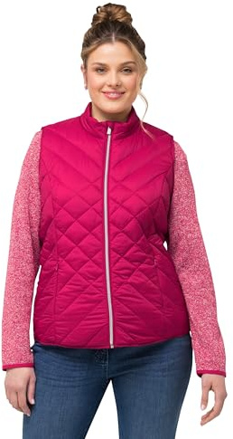 Ulla popken dam Hyprar funktionell quiltad väst, vattenavvisande, ståkrage västar, Granatrosa, 62-64