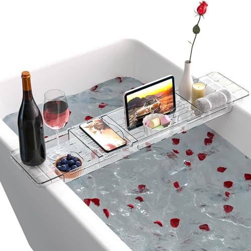 Plateau de baignoire réglable [51-81 cm] Plateau de baignoire avec design antidérapant Support iPad Tablette de baignoire Plateau de baignoire Plateau de baignoire Plateau de baignoire Plateau de