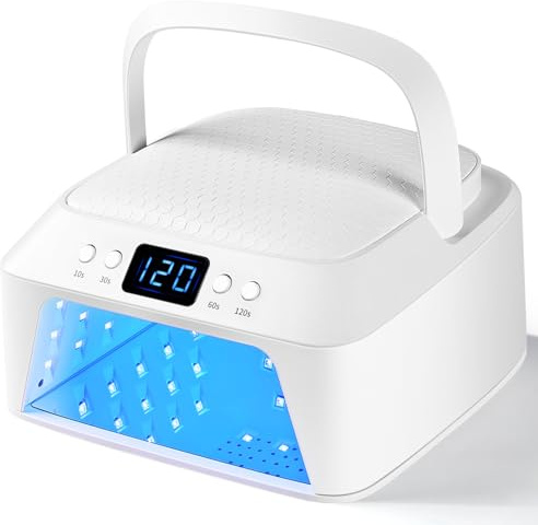 JODSONE Lámpara Uñas Semipermanentes U V LED con Almohadilla para Manos y Espacio Amplio para Salón - Portátil con Doble Pantalla, Secado Rápido para Uso Profesional